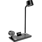 Avizar , LED-Tischlampe 3-in-1 mit Bluetooth-Lautsprecher und Ladestation, Schwarz