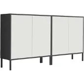 Mid.You Sideboard Mailand Set 2 Anthrazit/Weiß