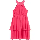 Bonprix Midikleid ärmelloses Design, elastische Taille, mit separatem Gürtel, Volantrock