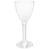 Monouso - Mehrweg Weinglas aus PS Fuß Transparent 180ml 2-teilig (20 Stück)