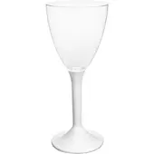 Monouso - Mehrweg Weinglas aus PS Fuß Weiß 180ml 2-teilig (20 Stück)