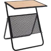 En.casa Beistelltisch mit Zeitungsablage Jäller 48x40x30 cm Schwarz/Eicheoptik