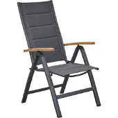 LC Garden »Unicamo« Klappsessel Textilen anthrazit/anthrazit Klappstuhl Teakholz Gartenstuhl