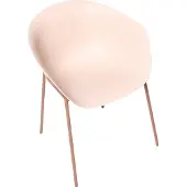 Beliani Gartenstuhl 2er Set Beige und Braun Kunststoff mit Metallbeinen Modernes Design Wetterfest Indoor Outdoor Esszimmerstühle Plastikstühle
