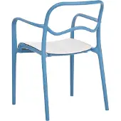 Beliani Gartenstuhl 2er Set Blau und Beige Kunststoff Stapelbar Modernes Design Wetterfest Indoor Outdoor Esszimmerstühle Plastikstühle