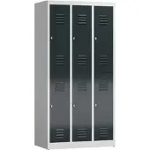 MR-Shop MR-Garderobenschrank doppelstöckig, lichtgrau / anthrazitgrau