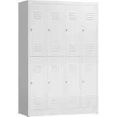 MR-Shop MR-Garderobenschrank doppelstöckig, signalweiß