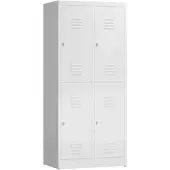 MR-Shop MR-Garderobenschrank doppelstöckig, signalweiß