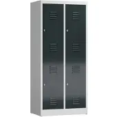 MR-Shop MR-Garderobenschrank doppelstöckig, lichtgrau / anthrazitgrau