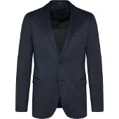 Bugatti Sakko , Herren, Gr. 52, blau (marine), 95% Polyester, 5% Elasthan, unifarben, slim fit, Manschette, Sakkos Sakko, mit feiner Struktur