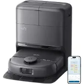 Eufy Omni C28, Beutellos, Schwarz, Rund, Ladend, Walzenbürste & Seitenbürste, Teppich, Harter Boden