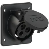 Pce 413-7f87 CEE-Anbausteckdose schräg (75x85mm) 16A 3p 7h IP44/IP54 4137f87