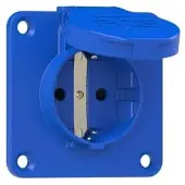 Pce 105-7bsc Schutzkontakt-Anbausteckdose 70x70 nat Shutter IP54 seitlich (blau) 1057bsc
