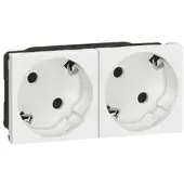 Legrand 278252L Mosaic 2xSchutzkontakt-Steckdose 45°, erhöhter Berührungsschutz Farbe: Ultraweiß