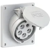 Pce 415-1f9 CEE-Anbausteckdose schräg (92x100mm) 16A 5p 1h IP44/IP54 4151f9