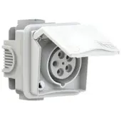 Pce 885-9v CEE-Unterputzsteckdose inkl. UP-Dose Design 16A 5p 9h IP44 (weiß) 8859v