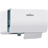 Satino Doppelrollen-Toilettenpapierspender, für bis zu 2 kleine oder mittelgroße Toilettenpapierrollen, B 301 x T 159 x H 186 mm, ABS-Kunststoff, weiß