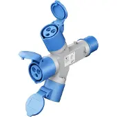 Goobay CEE-Y-Adapter, CEE-Stecker auf 3x CEE-Kupplung