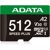ADATA Speed Plus, 512 GB, MicroSDXC, Klasse 10, 180 MB/s, 160 MB/s, Class 3 (U3)