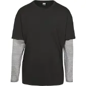 Urban Classics Oversized Double Layer Striped Ls Tee Black Größe: S | Outlet | Herren | Schwarz