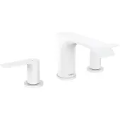 Hansgrohe Vivenis 3-Loch Waschtischarmatur 90, mit Zugstangen-Ablaufgarnitur, Ausladung 150mm, 75033700, Farbe: weiss matt