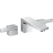 Axor hansgrohe Edge 3-Loch Waschtischarmatur Unterputz, Wandmontage, Auslauf 190 mm, Push-Open Ablaufgarnitur, Diamantschliff, 46061000, Farbe: Chrom