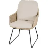 Siena Garden KANSAS Diningsessel matt anthrazit/taupe Gestell aus Edelstahl und Aluminium, GARDINO Geflecht, inkl. Kissen