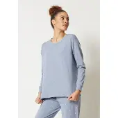 Skiny Pyjama-Oberteil in Hellblau - 40