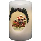Konstsmide Kerze Kunstschmiede Zug/Schneemann Weiß LED