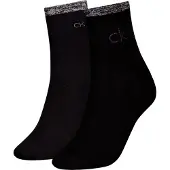Calvin Klein Socken "CK WOMEN SHORT SOCK 2P SHINY LOGO" 2 Paar, 1x mit Glitzer-Logo