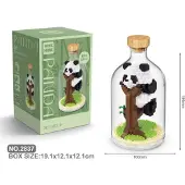 Tinisu Panda Bausteine Modell Figur Klemmbausteine Flasche Micro-Bricks