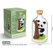 Tinisu Panda Bausteine Modell Figur Bär Klemmbausteine Flasche Micro-Bricks