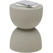 Premium Living Hocker Tondo Steinoptik Hellgrau