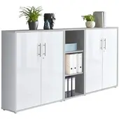 BMG Möbel Aktenschrank Office Edition Sw Set 8 Grau/Weiß