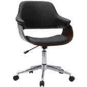 Miliboo Design-Bürostuhl schwarz und dunkles Holz HANSEN