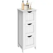 Vasagle Badezimmerschrank, schmaler Badschrank mit 3 Schubladen, 32 x 30 x 81 cm