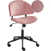 Beliani Bürostuhl Rosa Cord Drehbar Höhenverstellbar Modernes Design Retro Stil Schreibtischstuhl Computerstuhl für Homeoffice Büro Arbeitsplatz