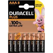 Duracell - Batterie Plus 100% AAA, Blisterpackung mit 8 Stück