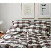 Elegante Soft-Flanell Bettwäsche Westminster wine 155x220 cm + 80x80 cm