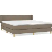 vidaXL Boxspringbett mit Matratze Taupe 160x200 cm Stoff