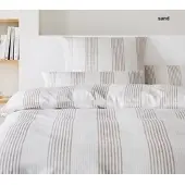 Elegante Bettwäsche Capri - 155x220 cm + 40x80 cmsand