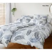 Elegante Bettwäsche Palm - 155x220 cm + 40x80 cmnavy-blau