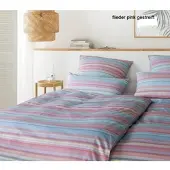 Elegante Bettwäsche Facet - 155x220 cm + 40x80 cmflieder pink gestreift