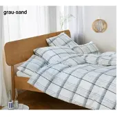 Elegante Bettwäsche Samsö - 155x220 cm + 40x80 cmgrau-sand
