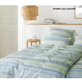 Elegante Bettwäsche Facet - 135x200 cm + 40x80 cmlimetten grün gestreift