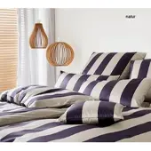 Elegante Bettwäsche Night Stripe - 155x220 cm + 40x80 cmnatur