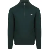 Gant Pullover Superfine Lambswoll Half Zip Herren Tartan Green-XL