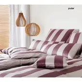Elegante Bettwäsche Night Stripe - 155x220 cm + 40x80 cmpuder