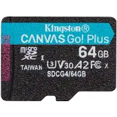 Kingston Technology 64GB microSDXC Canvas Go Plus Gen4 200R A2 U3 Einzelpaket ohne ADP, 64 GB, MicroSD, Klasse 10, UHS-I, 200 MB/s, 100 MB/s
