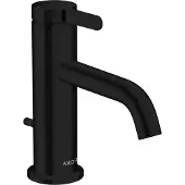 Hansgrohe AXOR One Einhebel-Waschtischarmatur 70 mit Hebelgriff und Zugstangen-Ablaufgarnitur, Ausladung 130mm, 48000670, Farbe: Mattschwarz
